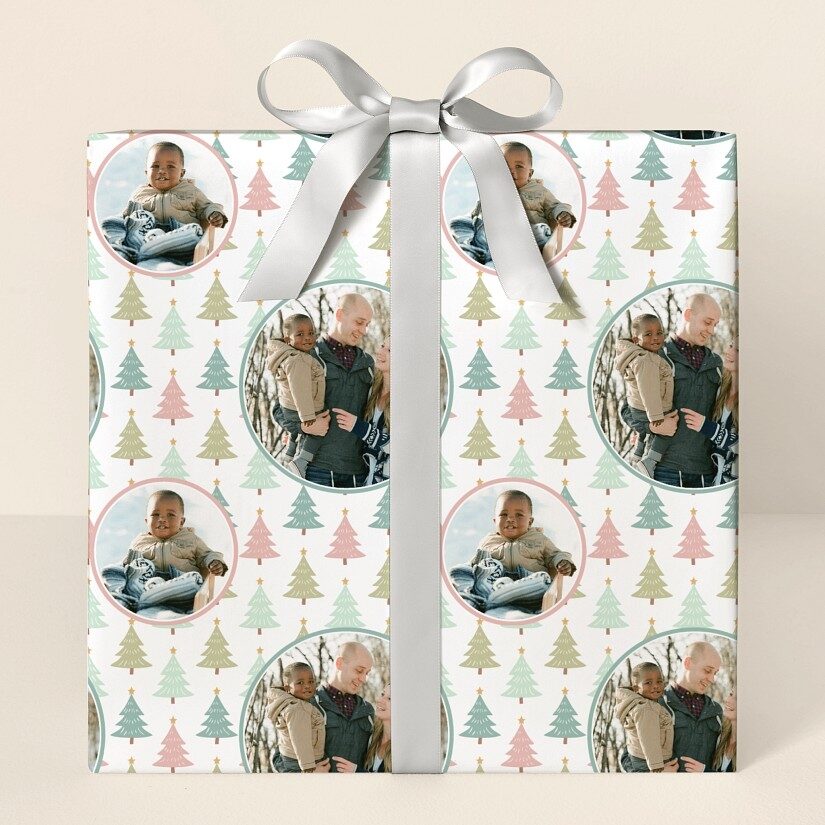 Papel de regalo con foto de árbol genealógico