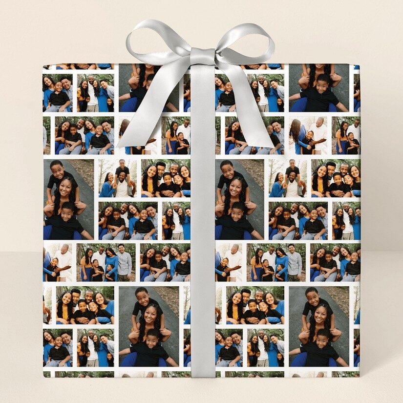 Papel de regalo con collage de fotos adorable