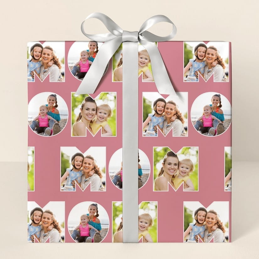 Papel de regalo con foto para mamá