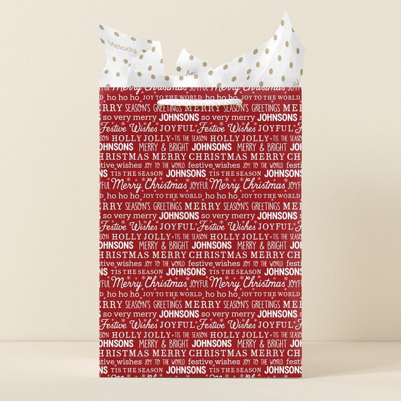 Bolsa de regalo con frases de temporada