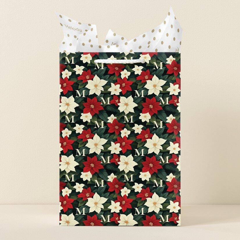 Bonita bolsa de regalo con forma de flor de Pascua