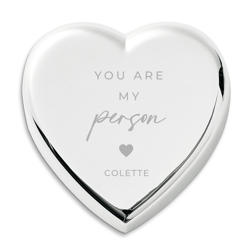 Pisapapeles con forma de corazón "Eres mi persona"