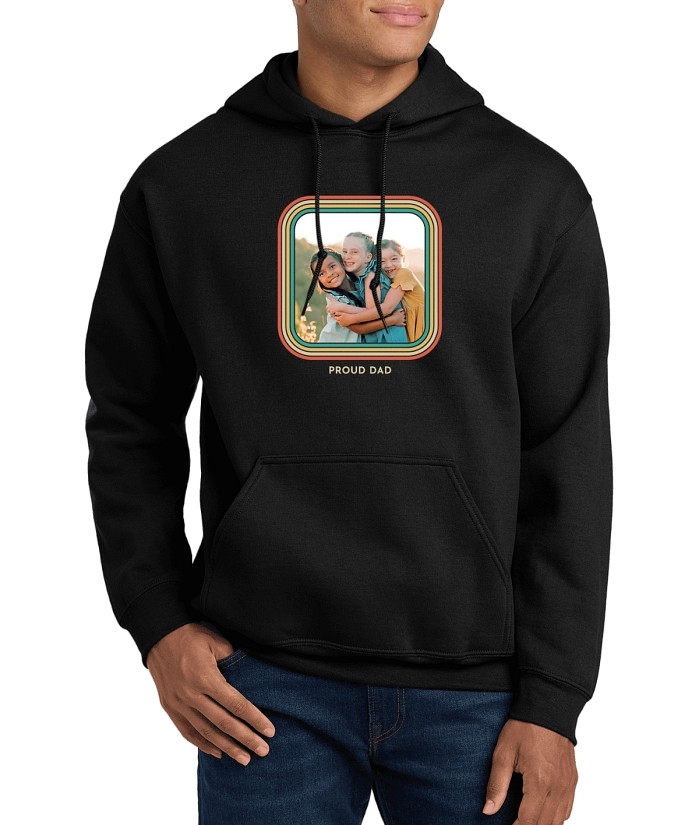 Sudadera con capucha gruesa para hombre con diseño retro