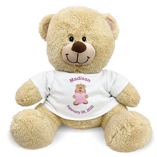 Osito de peluche personalizado para bebé niña - 28 cm