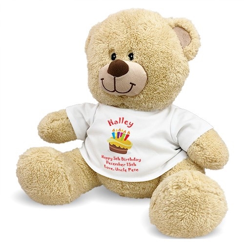 Osito de peluche personalizado para tarta de cumpleaños (oso de peluche de 28 cm)
