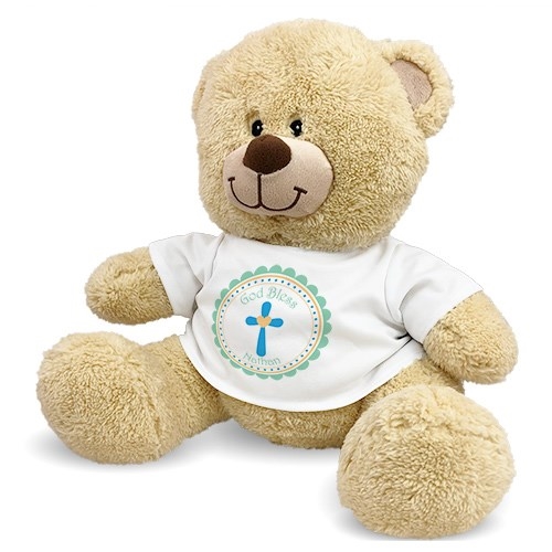 Dios bendiga al osito de peluche Blue Cross (oso de peluche de 28 cm)