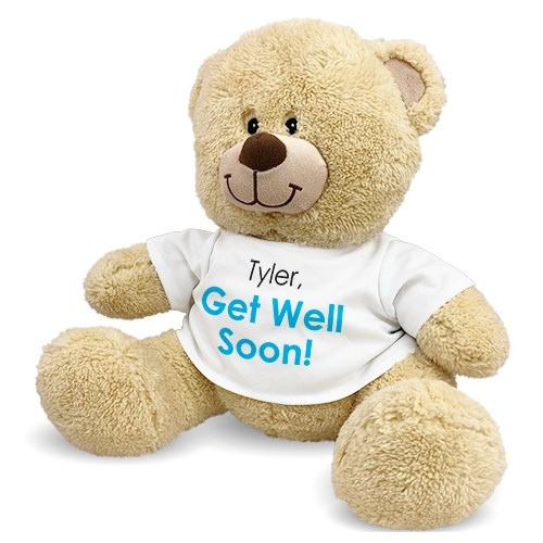 Oso de peluche personalizado para desear pronta recuperación (oso de peluche de 28 cm)
