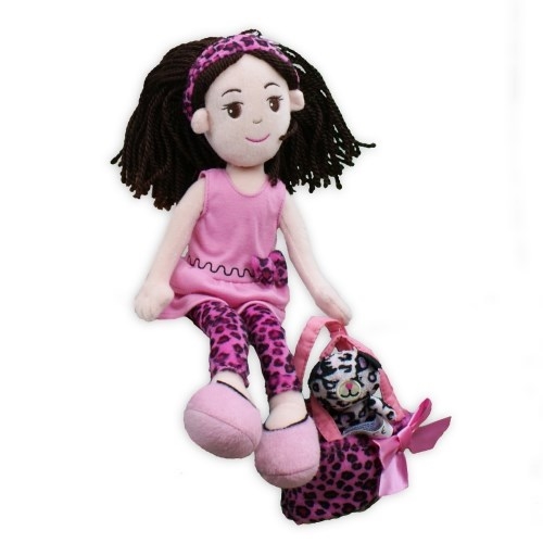 Muñeca de trapo con vestido de leopardo de Pinky Promise