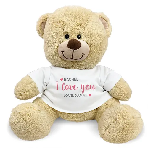 Personalized I Love You Hearts Teddy Bear (11" Teddy Bear)