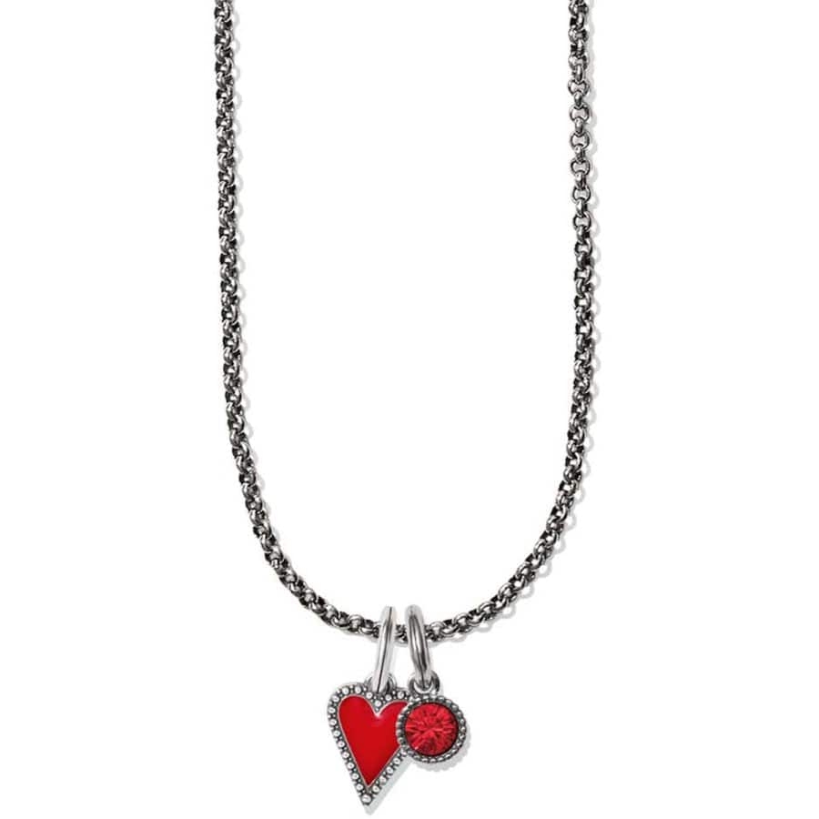 Collar con dije de corazón rojo "Amor Deslumbrante"