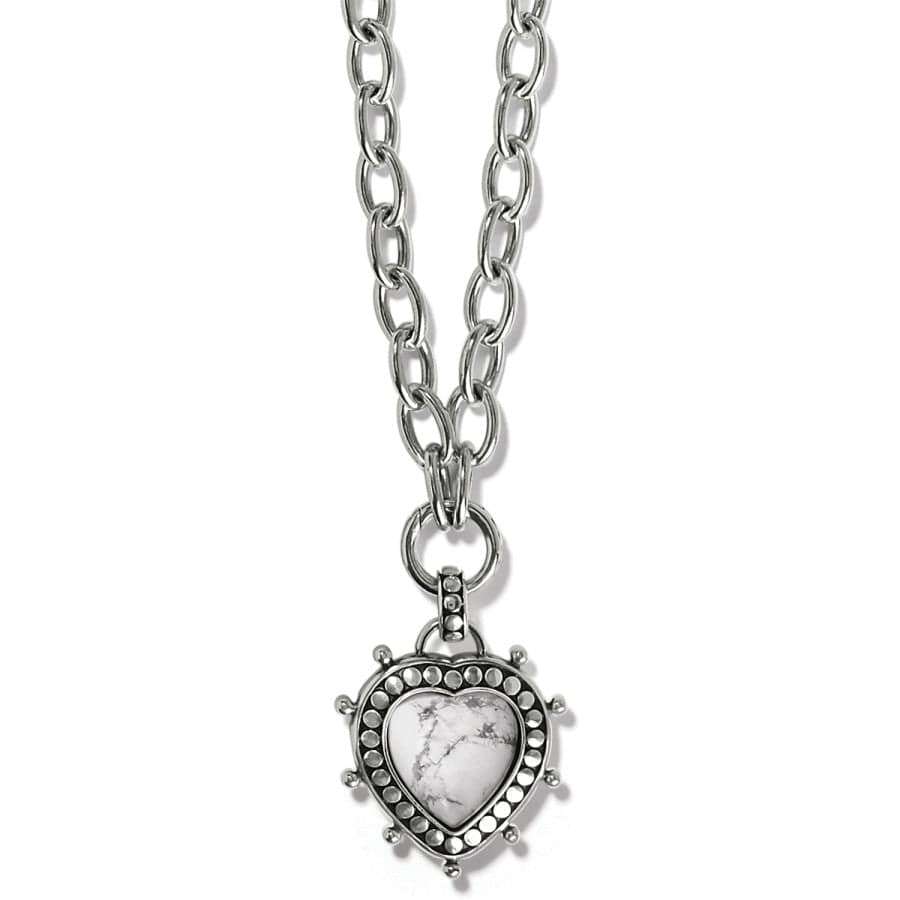 Collar con corazón de howlita Hati con puntos de guijarro