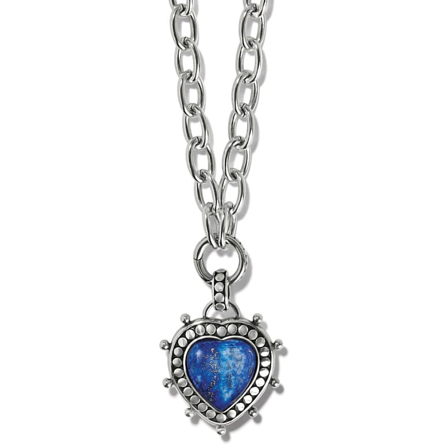 Collar con corazón de lapislázuli Hati y puntos de guijarros
