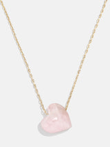 Collar Juno de cuarzo rosa