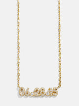 Collar con número personalizado en pavé de oro de 18 quilates