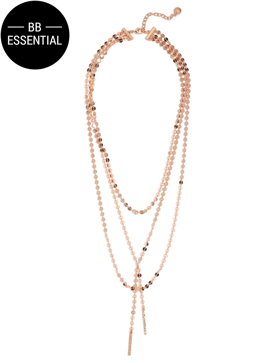 Collar de cadena Y en capas de ámbar