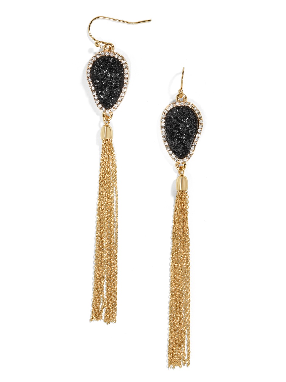 Starfire Druzy Tassel Earrings