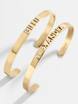 Pulsera tipo brazalete personalizada de oro de 18 quilates