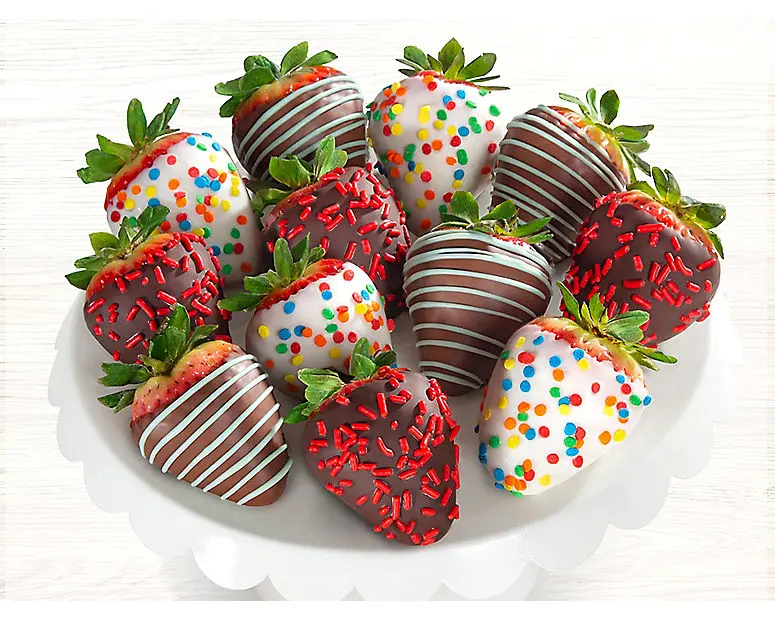 Fresas bañadas en chocolate para cumpleaños (docena completa)