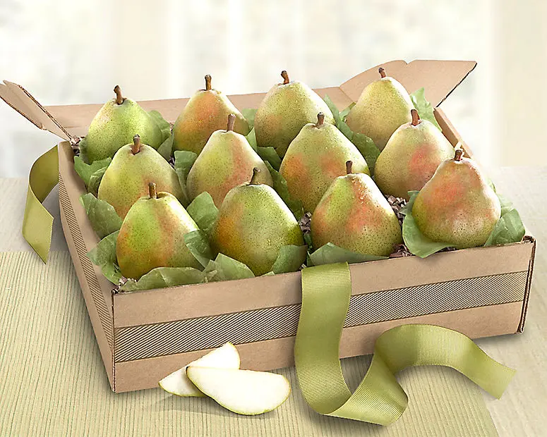 Cesta de regalo de frutas de peras orgánicas D'Anjou
