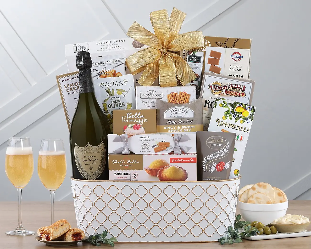 Cesta de regalo de champán Dom Perignon