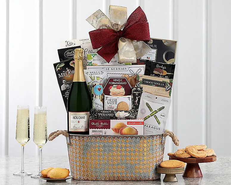 Cesta de regalo de champán Houdini Blanc de Noir