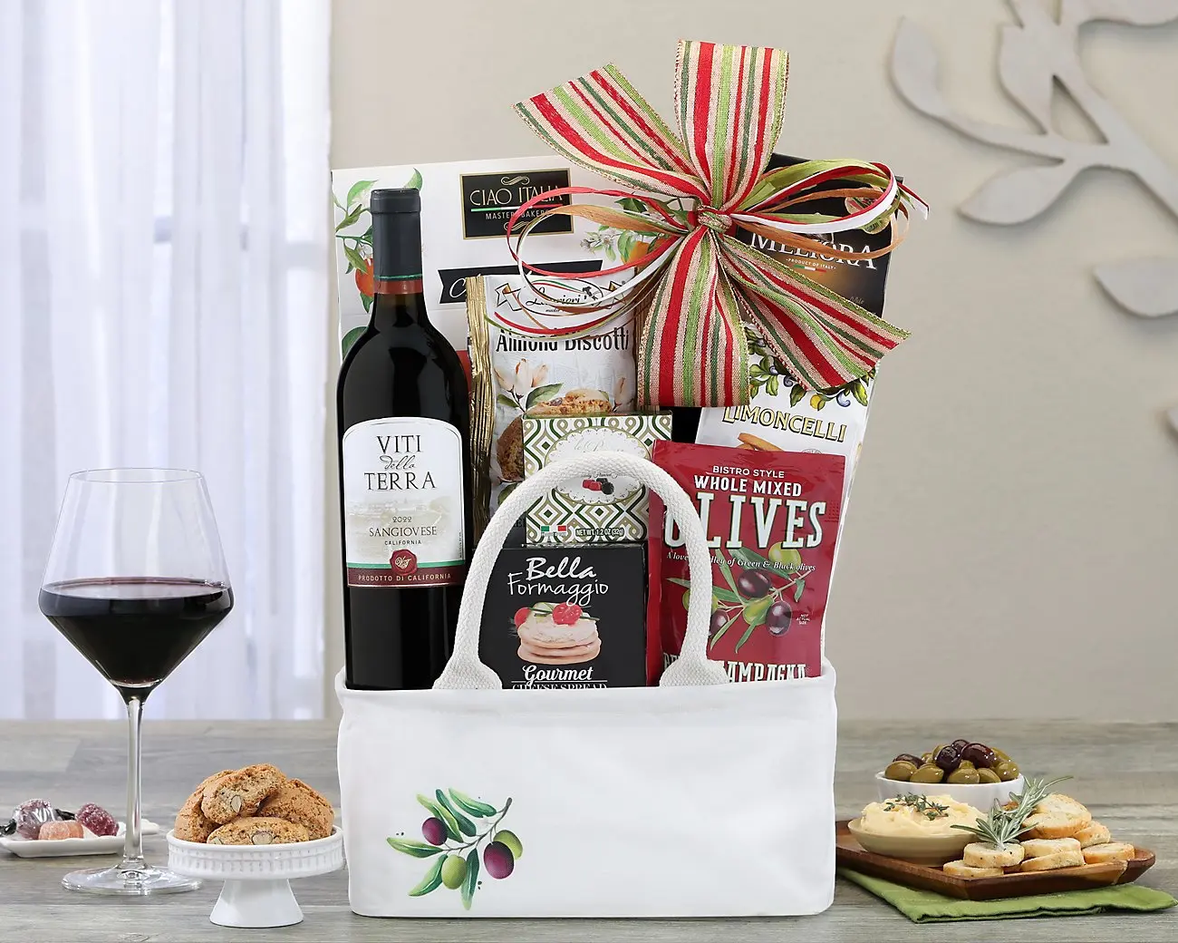Canasta de vino italiano Cabernet Hoops de barril