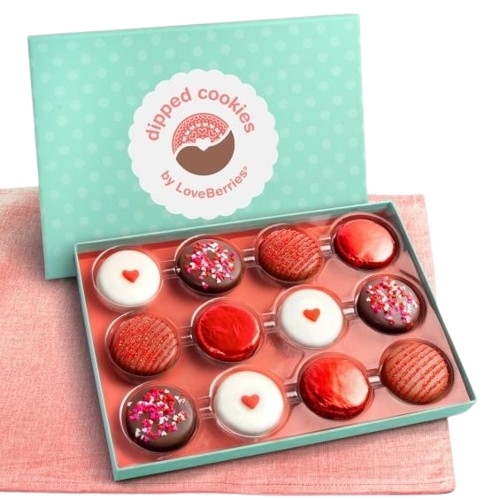Galletas cubiertas de chocolate con sabor a dulce amor