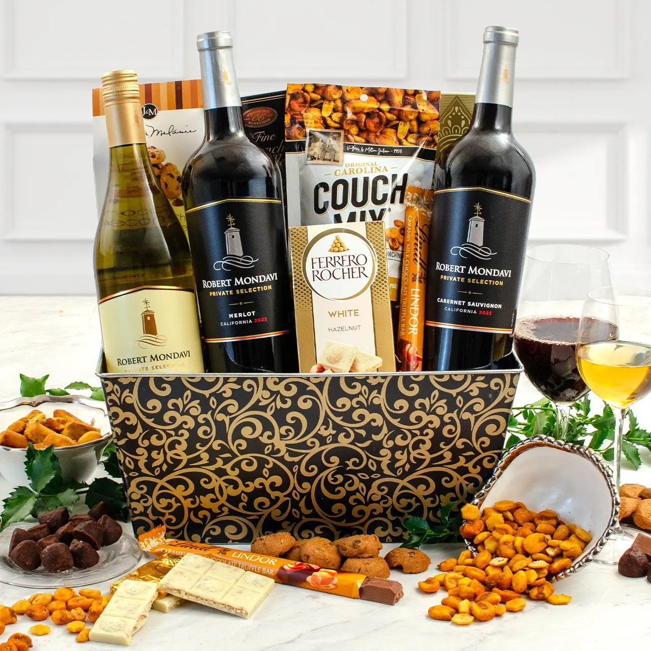 Cesta de regalo Mondavi Triple Wine Sonoma