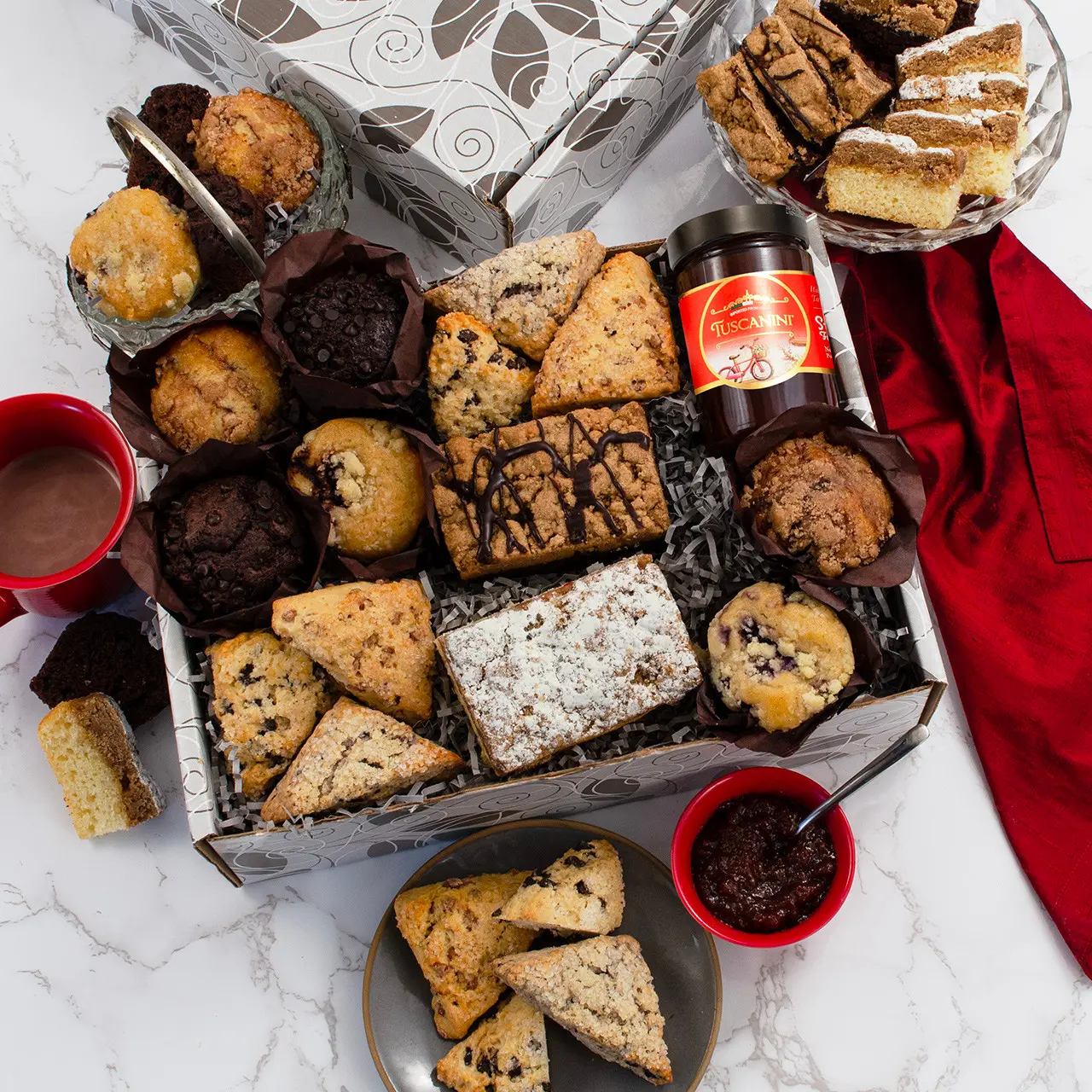 Caja de regalo de panadería para el desayuno