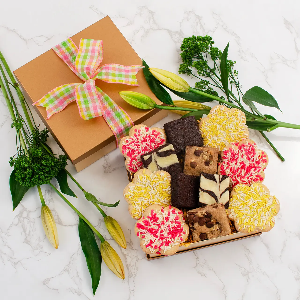 Caja de regalo de panadería de primavera