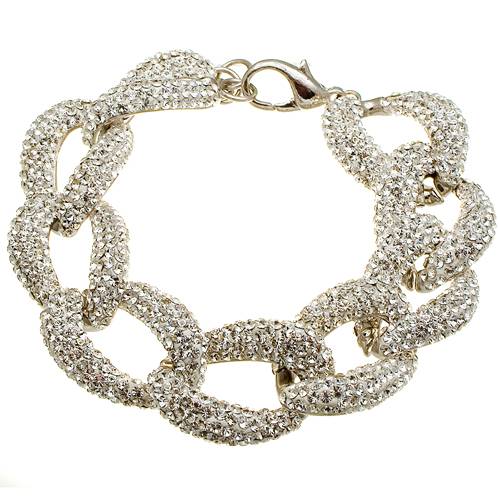 Pulsera de piedra de la CZ de la cadena de esquinero grande