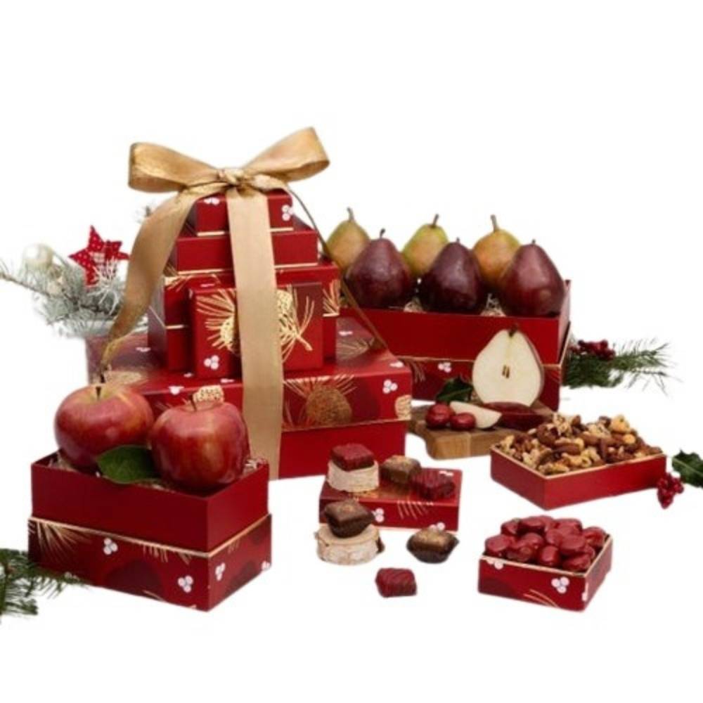 Torre de regalos navideños