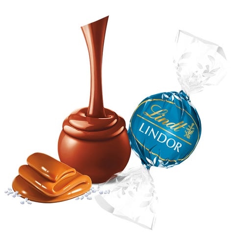 Trufas LINDOR de chocolate con leche y caramelo salado, caja de 800 unidades (353 oz)