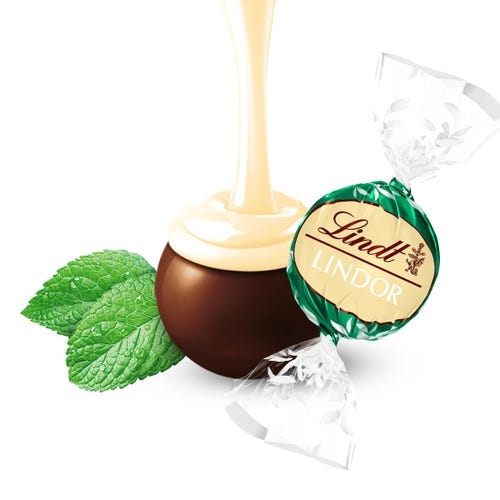 Trufas LINDOR sabor menta oscura, caja de 800 unidades (353 oz)