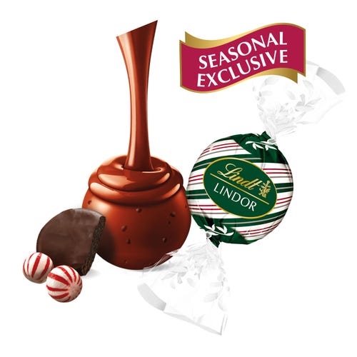 Trufas de chocolate con leche y galletas de menta LINDOR, caja de 800 unidades (353 oz)