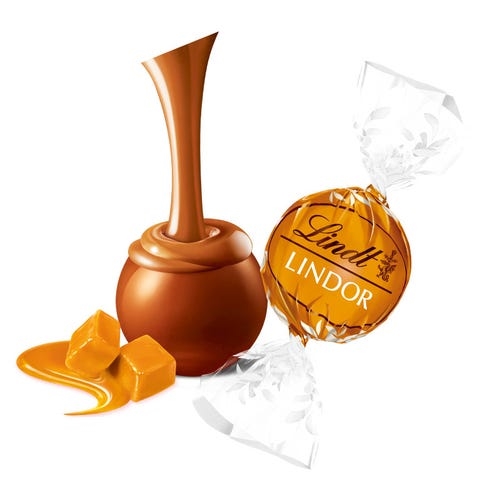 Trufas LINDOR de chocolate con leche y caramelo, caja de 800 unidades (353 oz)