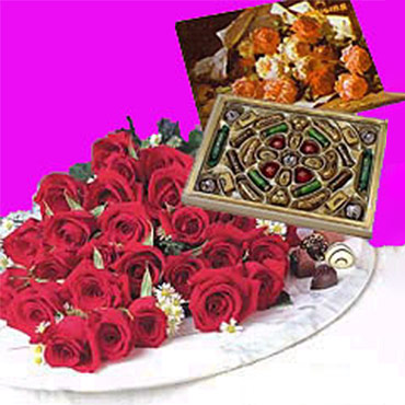 Rosas + Chocolates (24 Rosas + Chocolates)