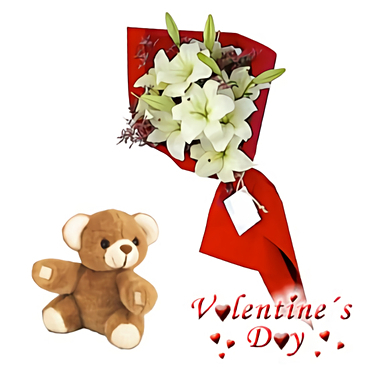 Lily Love OFFER! (3 Lilies + Free Teddy bear!)