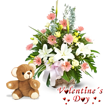 Dear Love (6 Gerbera Daisies + 2 Lilies + Teddy)