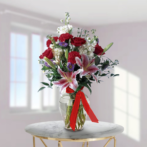 Rosas y lirios (36 Rosas)