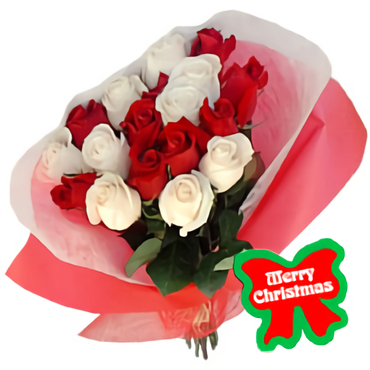 Blanco y Rojo (12 Rosas)