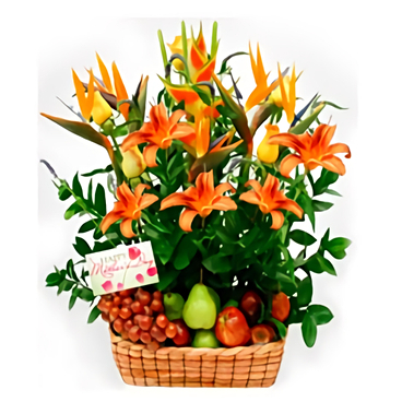 Canasta De Frutas Y Flores Para Mamá (Regular)