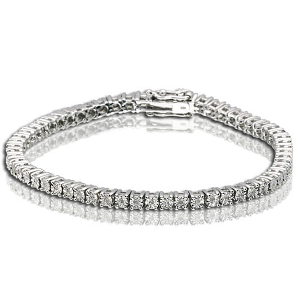 Pulsera de plata esterlina 0,20 Ct.Tw.Diamante