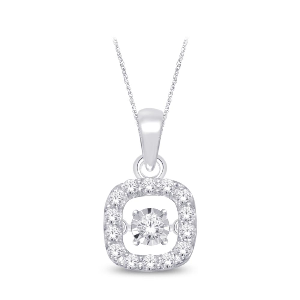 Plata de ley 0.25 Ct.Tw. Colgante de moda de diamantes en movimiento