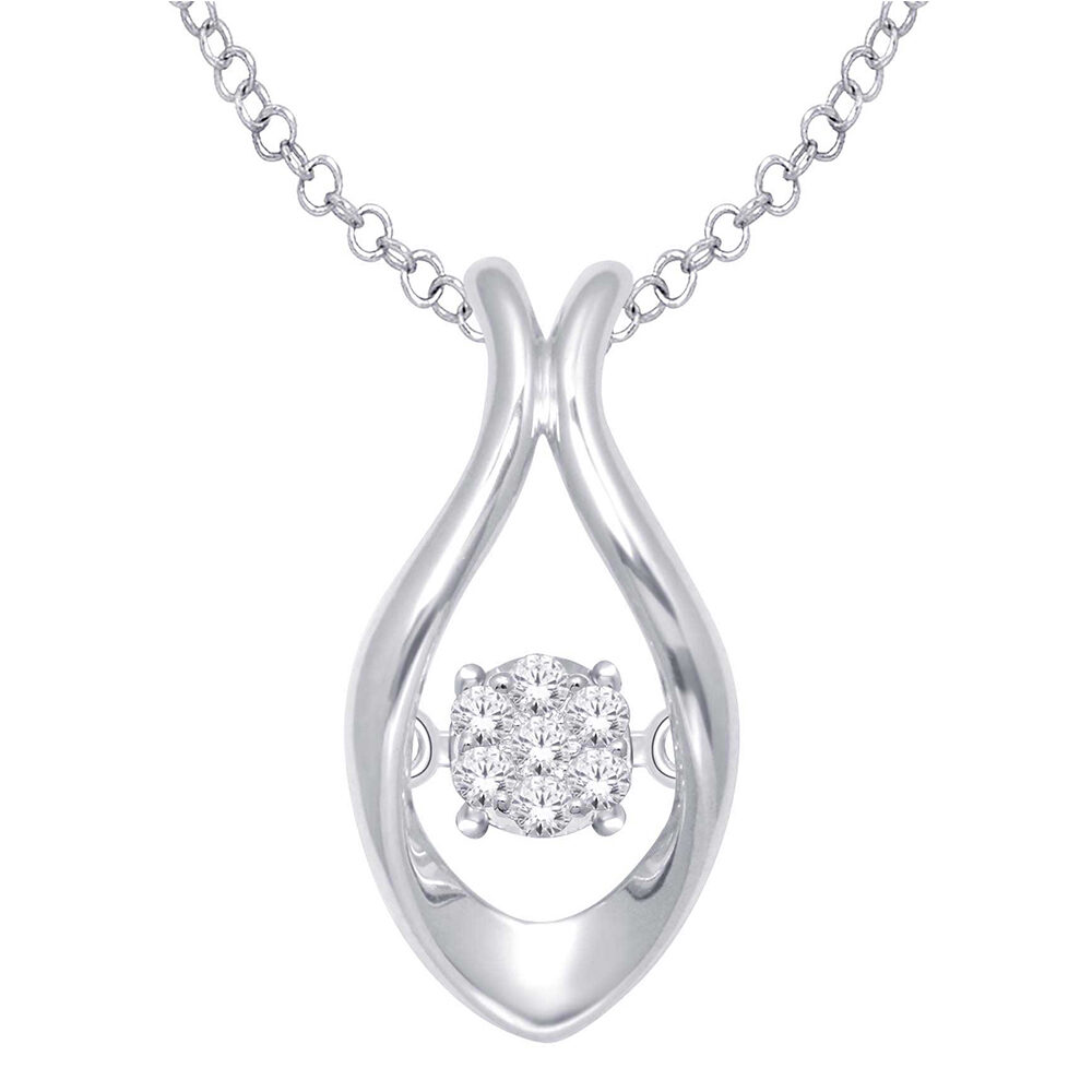 Colgante de moda con diamantes móviles de 1/20 quilates en oro blanco de 10 quilates