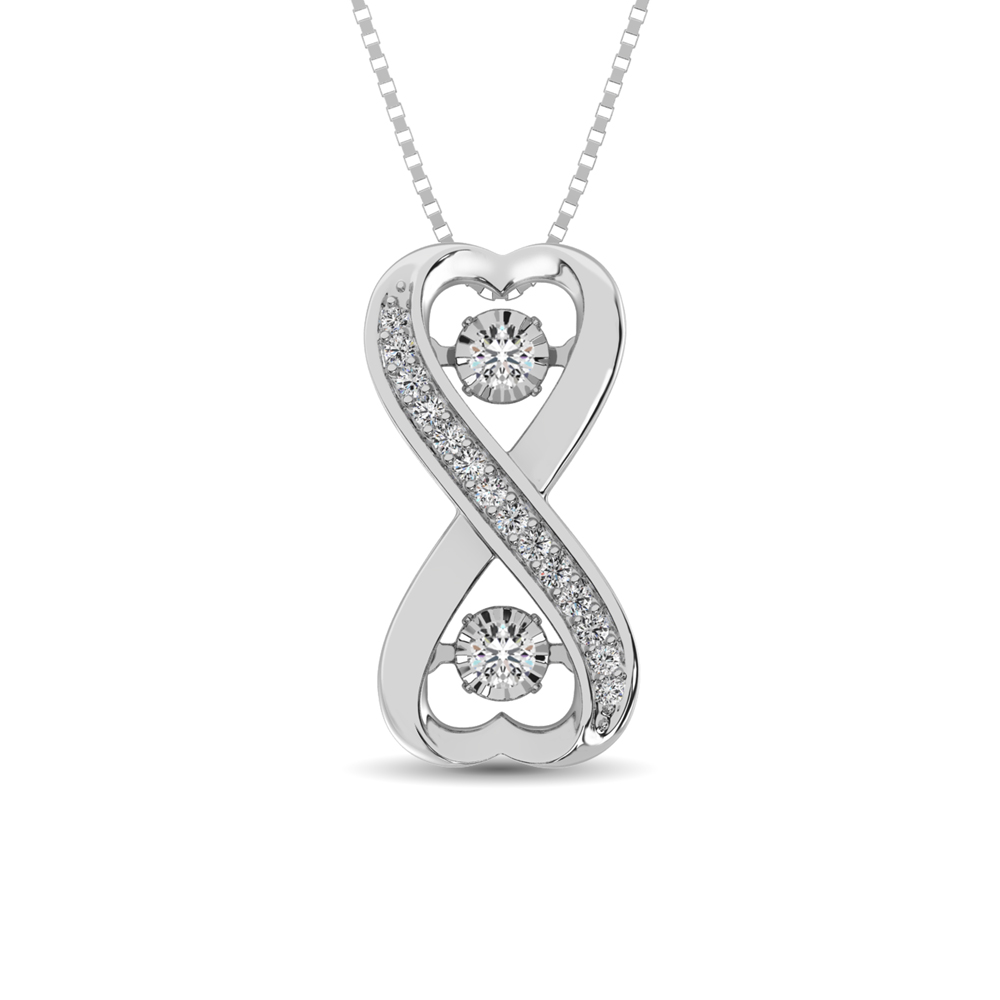 Colgante de plata de ley con diamante móvil de 1/5 ct.