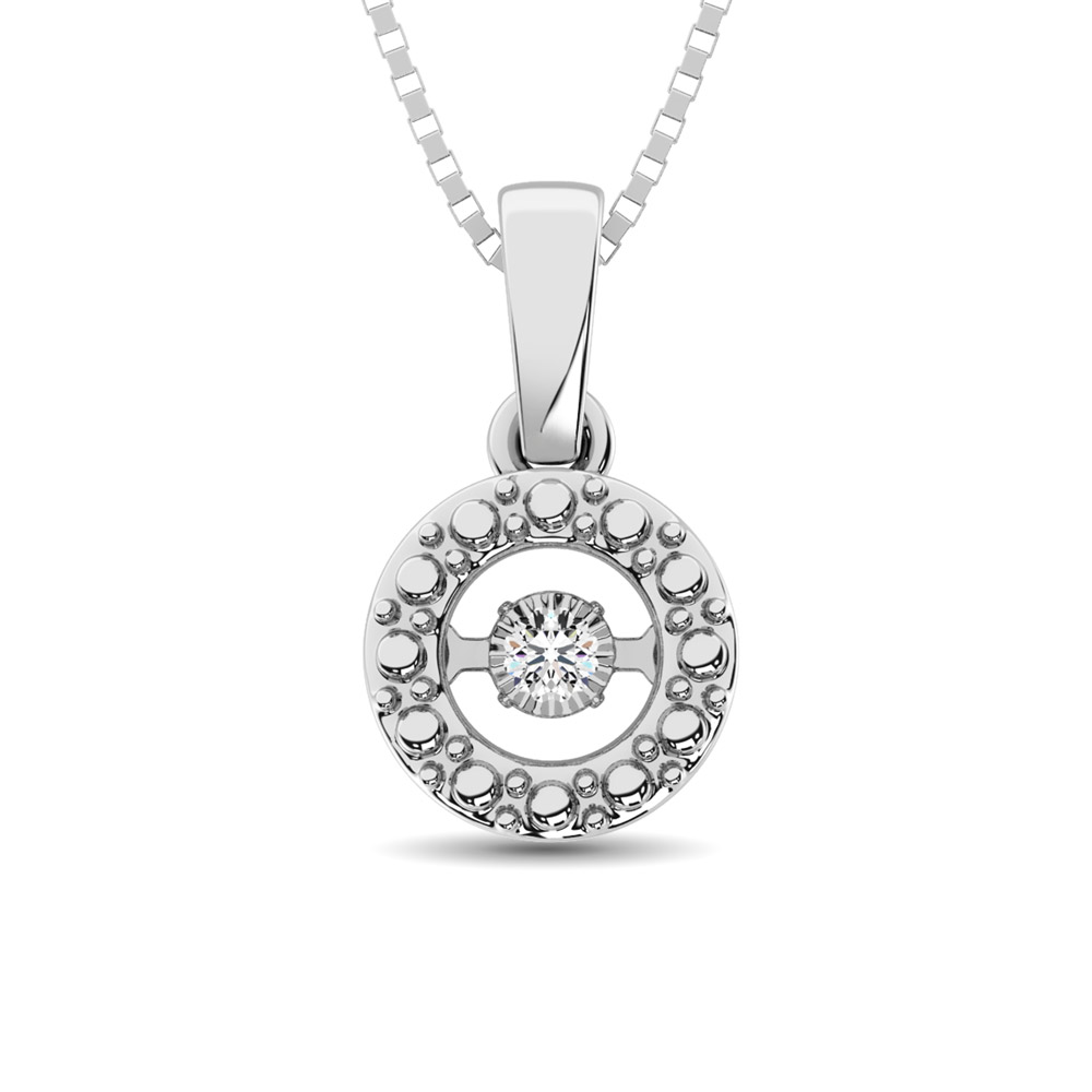 Colgante de moda de diamantes de plata esterlina de 0.05 Ct.Tw.Moving