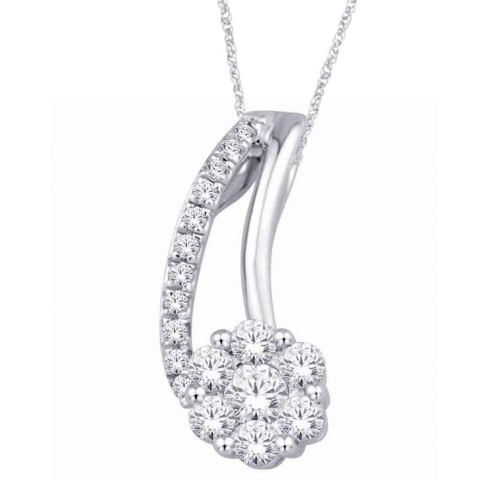 Colgante de moda de oro blanco de 10 quilates con diamantes de 1/6 quilates