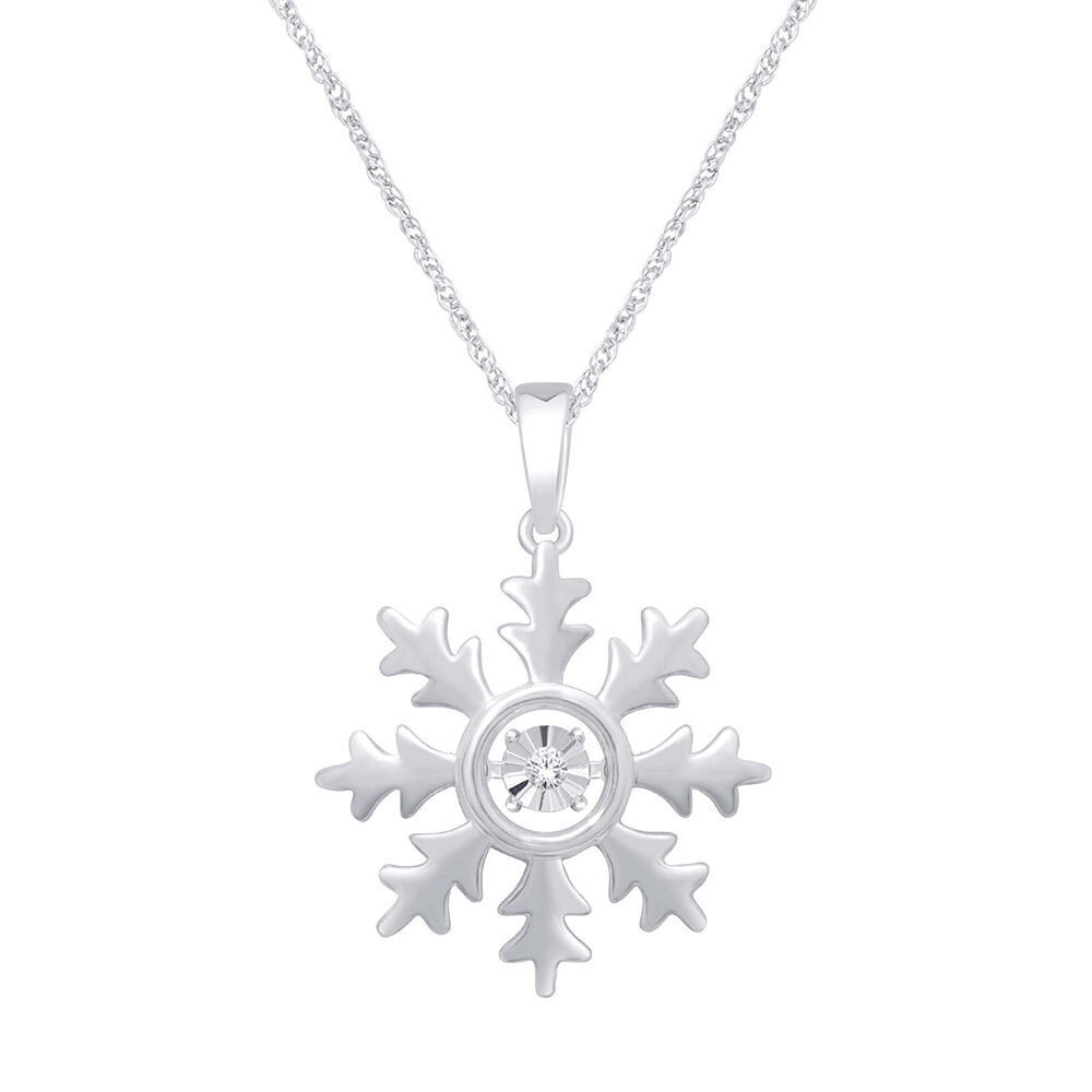 Colgante de moda de plata esterlina 0.05 Ct.Tw.Diamond