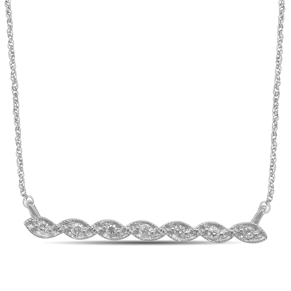 Collar de moda de oro blanco de 10 quilates con diamantes de 1/20 quilates